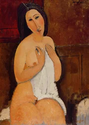 Sedící akt s košilí